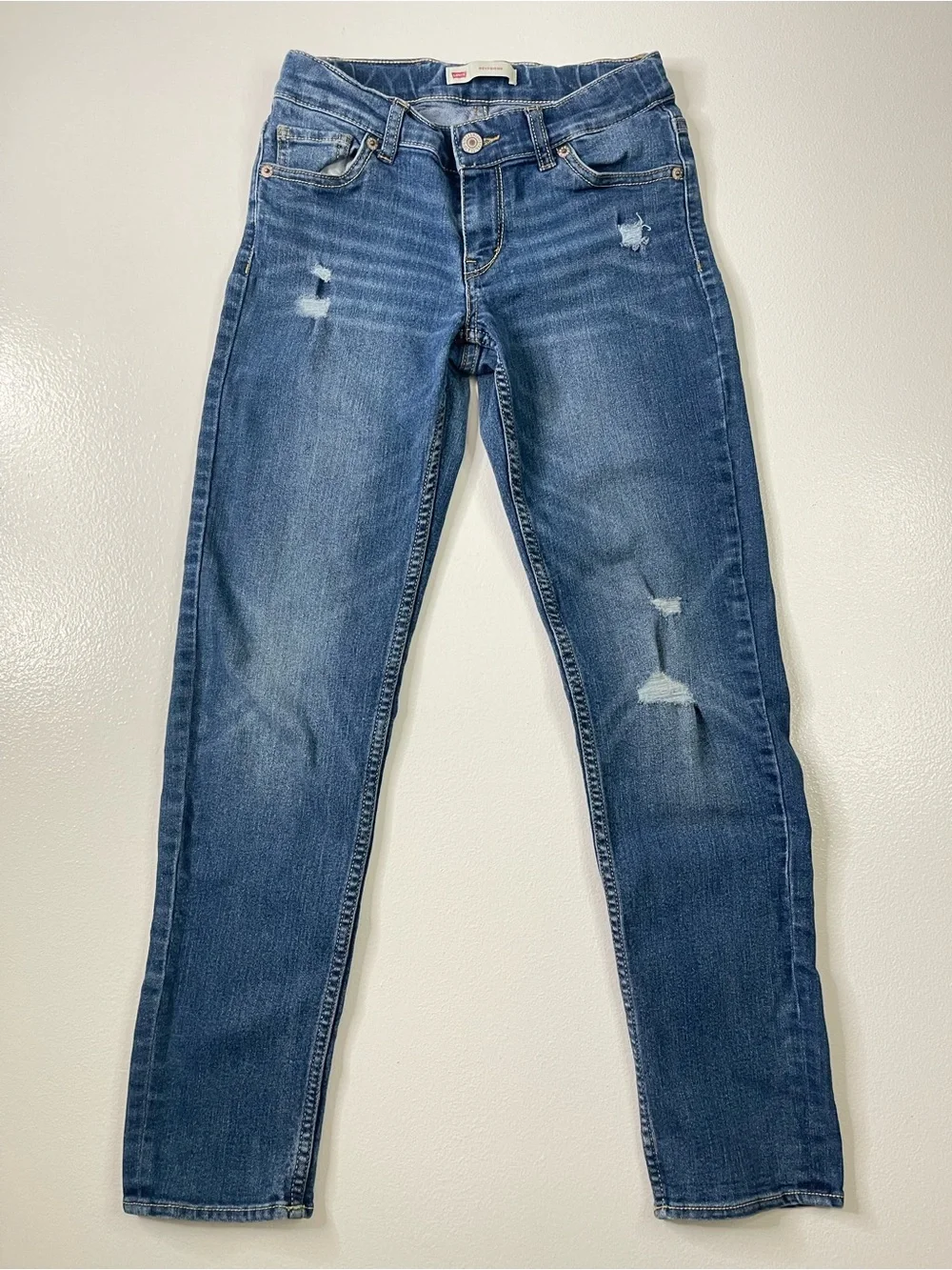 Levi's Boyfriend Distressed Medium Wash Jeans Girls Size 12 Reg